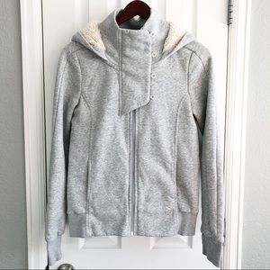 Puma Heather Gray Sherpa Hoodie L